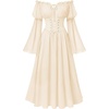 image:imageScarlet Darkness Renaissance Dress Women Corset Peasant Witch CostumeOyster White