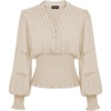 image:imageScarlet Darkness Renaissance Shirt Women Long Sleeve V Neck Peasant TopsBeige