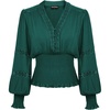 image:imageScarlet Darkness Renaissance Shirt Women Long Sleeve V Neck Peasant TopsBlue Green