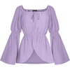 image:imageScarlet Darkness Renaissance Shirt Women Off Shoulder Bell Sleeve Tops Pirate Peasant BlouseLight Purple