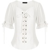 image:imageScarlet Darkness Renaissance Shirts for Women Summer Plus Size Laceup TopsWhite