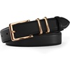 image:imageScarlet Darkness Women Leather Belt with Gold Buckle Vintage Waist BeltsBlack