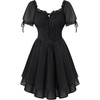 image:imageScarlet Darkness Women Renaissance Dress Mini Short Sleeve Fairy CostumeBlack