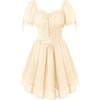 image:imageScarlet Darkness Women Renaissance Dress Mini Short Sleeve Fairy CostumeCream