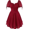 image:imageScarlet Darkness Women Renaissance Dress Mini Short Sleeve Fairy CostumeDark Red