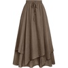 image:imageScarlet Darkness Women Renaissance Long Skirt A Line Layered Maxi SkirtsLight Brown
