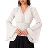 image:imageScarlet Darkness Women Renaissance Peasant Shirt Bell Sleeve Pirate TopIvory White