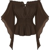 image:imageScarlet Darkness Women Renaissance Shirt Off Shoulder Bell Sleeve TopsBrown