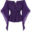 image:imageScarlet Darkness Women Renaissance Shirt Off Shoulder Bell Sleeve TopsDark Purple