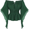 image:imageScarlet Darkness Women Renaissance Shirt Off Shoulder Bell Sleeve TopsGreen