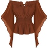 image:imageScarlet Darkness Women Renaissance Shirt Off Shoulder Bell Sleeve TopsRust