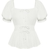 image:imageScarlet Darkness Women Renaissance Shirt Puff Sleeve Square Neck Peasant Pirate Blouse