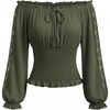 image:imageScarlet Darkness Womens Renaissance Peasant Blouse Lace Off Shoulder TopsEden Green