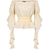 image:imageScarlet Darkness Womens Renaissance Shirt Ruffle Sleeve Off The Shoulder Peplum Blouse Peasant Dressy TopApricot