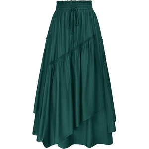 image:imageSCARLRT Darkness Long Skirts for Women Renaissance Flowy Pirate Maxi SkirtDeep Green