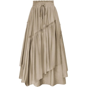 image:imageSCARLRT Darkness Long Skirts for Women Renaissance Flowy Pirate Maxi SkirtGray Brown