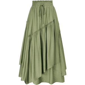 image:imageSCARLRT Darkness Long Skirts for Women Renaissance Flowy Pirate Maxi SkirtLight Green