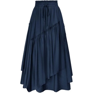 image:imageSCARLRT Darkness Long Skirts for Women Renaissance Flowy Pirate Maxi SkirtNavy Blue