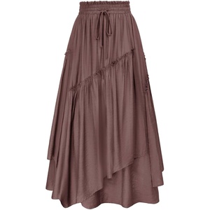 image:imageSCARLRT Darkness Long Skirts for Women Renaissance Flowy Pirate Maxi SkirtPlum Gray