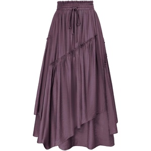 image:imageSCARLRT Darkness Long Skirts for Women Renaissance Flowy Pirate Maxi SkirtPurple Gray