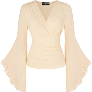 image:imageScarlet Darkness Bell Sleeve Tops for Women Renaissance Pirate ShirtApricot