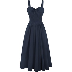 image:imageScarlet Darkness Corset Midi Dress Women Cocktail Party Milkmaid SundressNavy Blue