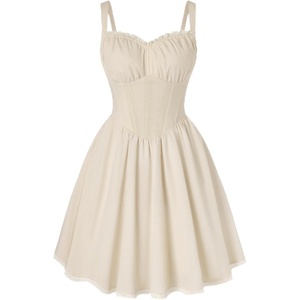 image:imageScarlet Darkness Lace Corset Mini Dress with Pocket Women Teens Grad OutfitCream