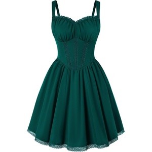 image:imageScarlet Darkness Lace Corset Mini Dress with Pocket Women Teens Grad OutfitEden Green