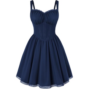 image:imageScarlet Darkness Lace Corset Mini Dress with Pocket Women Teens Grad OutfitNavy