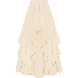 image:imageScarlet Darkness Long Skirts for Women Ruffled Flowy Renaissance Maxi SkirtApricot