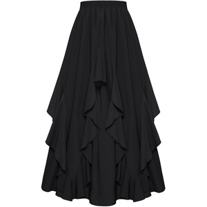 image:imageScarlet Darkness Long Skirts for Women Ruffled Flowy Renaissance Maxi SkirtBlack