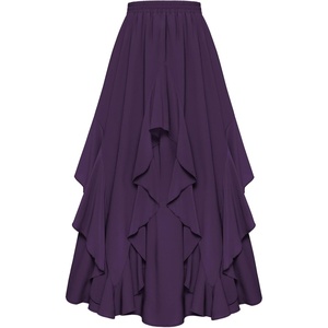 image:imageScarlet Darkness Long Skirts for Women Ruffled Flowy Renaissance Maxi SkirtDeep Purple