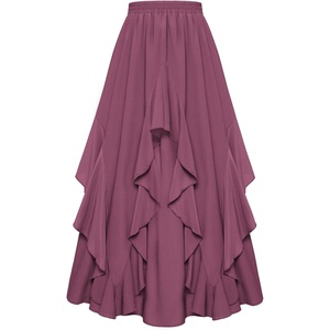 image:imageScarlet Darkness Long Skirts for Women Ruffled Flowy Renaissance Maxi SkirtDusty Plum