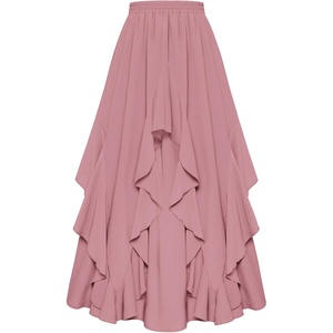 image:imageScarlet Darkness Long Skirts for Women Ruffled Flowy Renaissance Maxi SkirtDusty Rose