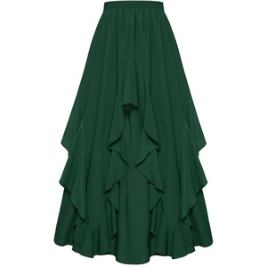 image:imageScarlet Darkness Long Skirts for Women Ruffled Flowy Renaissance Maxi SkirtForest Green