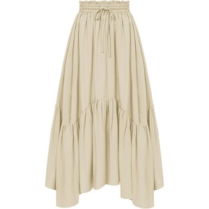 image:imageScarlet Darkness Maxi Skirts for Women Flowy Boho Renaissance SkirtBeige