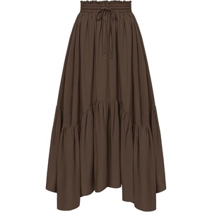 image:imageScarlet Darkness Maxi Skirts for Women Flowy Boho Renaissance SkirtDark Brown