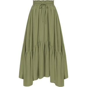 image:imageScarlet Darkness Maxi Skirts for Women Flowy Boho Renaissance SkirtGrey Green