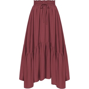 image:imageScarlet Darkness Maxi Skirts for Women Flowy Boho Renaissance SkirtRed