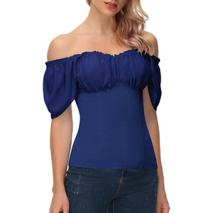 image:imageScarlet Darkness Off the Shoulder Tops for Women Renaissance Pirate ShirtRoyal Blue