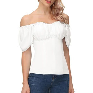 image:imageScarlet Darkness Off the Shoulder Tops for Women Renaissance Pirate ShirtWhite