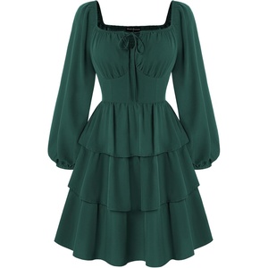 image:imageScarlet Darkness Pirate Costume Women Mini Long Sleeve Renaissance DressGreen
