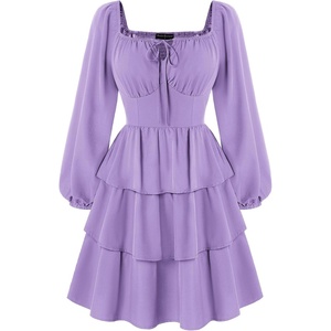 image:imageScarlet Darkness Pirate Costume Women Mini Long Sleeve Renaissance DressPurple