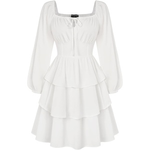 image:imageScarlet Darkness Pirate Costume Women Mini Long Sleeve Renaissance DressWhite