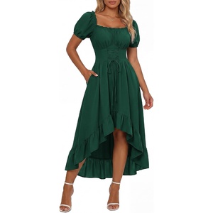 image:imageScarlet Darkness Renaissance Costume Women High Low Summer Corset DressGreen