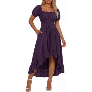 image:imageScarlet Darkness Renaissance Costume Women High Low Summer Corset DressPurple