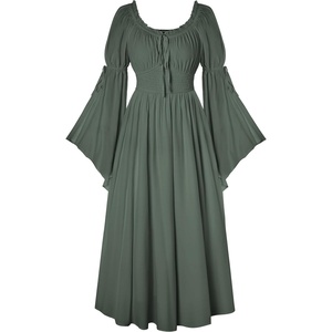 image:imageScarlet Darkness Renaissance Costume Women Peasant Medieval Maxi DressArmy Green