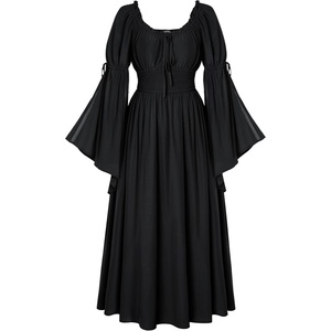 image:imageScarlet Darkness Renaissance Costume Women Peasant Medieval Maxi DressBlack