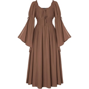 image:imageScarlet Darkness Renaissance Costume Women Peasant Medieval Maxi DressBrown