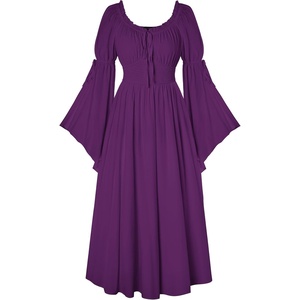 image:imageScarlet Darkness Renaissance Costume Women Peasant Medieval Maxi DressDark Purple
